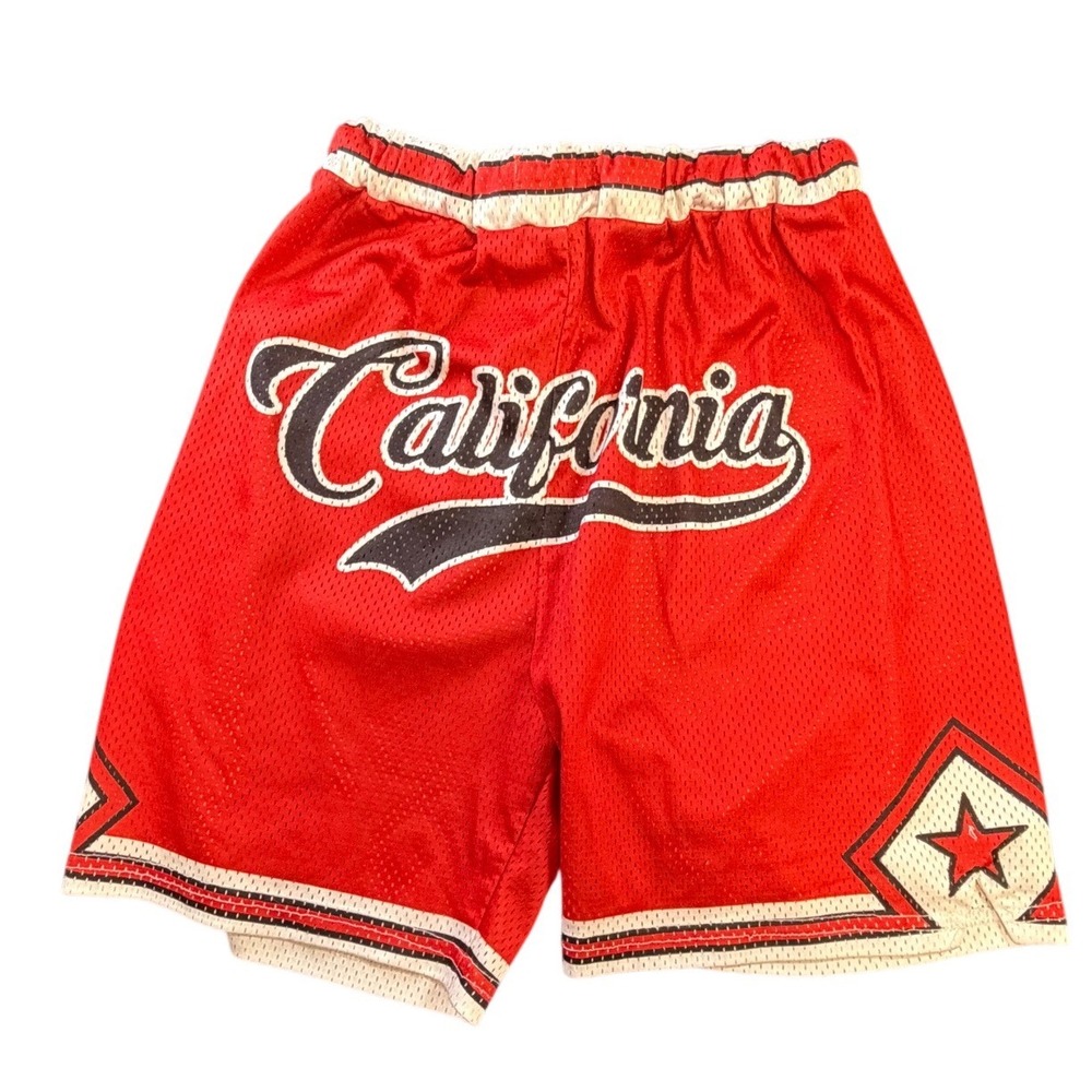 SHEIN Kids Red California Graphic Mesh Basketball Shorts Size 10Y Summer K3